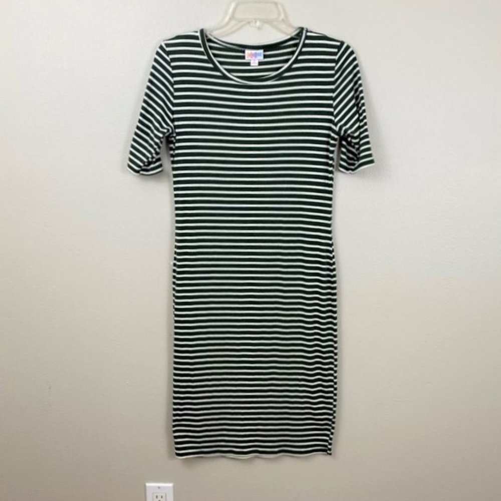 Lularoe Green Striped Dress